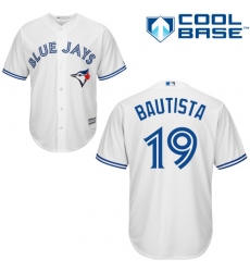 Youth Majestic Toronto Blue Jays #19 Jose Bautista Replica White Home MLB Jersey