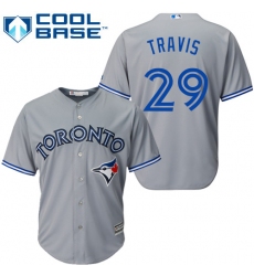 Youth Majestic Toronto Blue Jays #29 Devon Travis Authentic Grey Road MLB Jersey