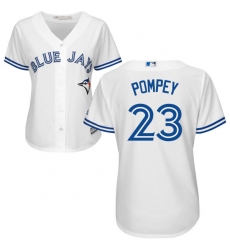 Women's Majestic Toronto Blue Jays #23 Dalton Pompey Authentic White Home MLB Jersey