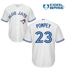 Youth Majestic Toronto Blue Jays #23 Dalton Pompey Replica White Home MLB Jersey