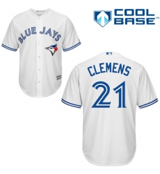 Youth Majestic Toronto Blue Jays #21 Roger Clemens Replica White Home MLB Jersey
