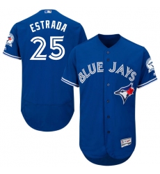 Men's Majestic Toronto Blue Jays #25 Marco Estrada Blue Alternate Flex Base Authentic Collection MLB Jersey
