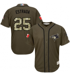 Men's Majestic Toronto Blue Jays #25 Marco Estrada Replica Green Salute to Service MLB Jersey