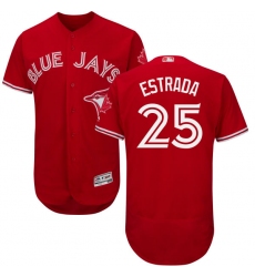 Men's Majestic Toronto Blue Jays #25 Marco Estrada Scarlet Flexbase Authentic Collection Alternate MLB Jersey