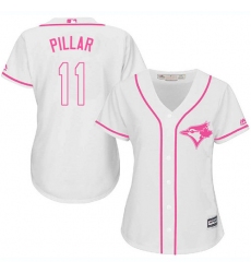 Women's Majestic Toronto Blue Jays #11 Kevin Pillar Authentic White Fashion Cool Base MLB Jersey