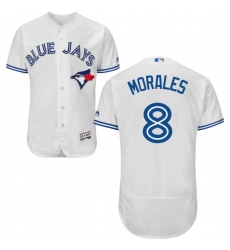 Men's Majestic Toronto Blue Jays #8 Kendrys Morales White Flexbase Authentic Collection MLB Jersey