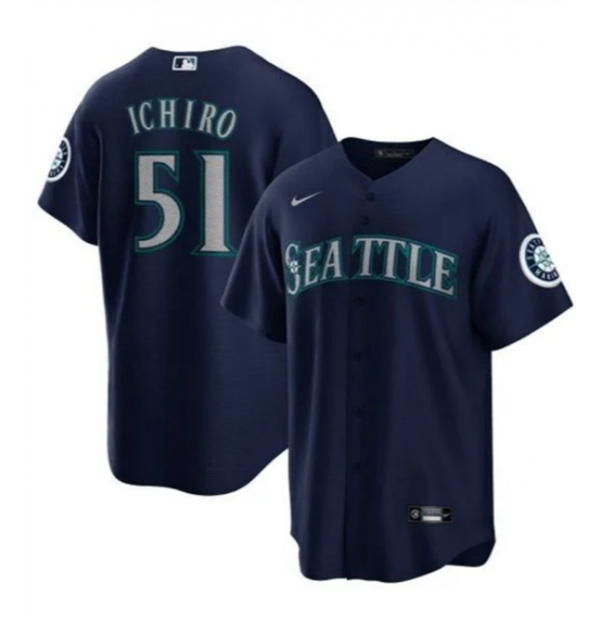 Men's Seattle Mariners #51 Ichiro Suzuki Navy Cool Base Stitched Baseball Jersey