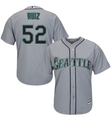 Men's Majestic Seattle Mariners #52 Carlos Ruiz Replica Grey Road Cool Base MLB Jersey