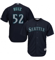 Men's Majestic Seattle Mariners #52 Carlos Ruiz Replica Navy Blue Alternate 2 Cool Base MLB Jersey