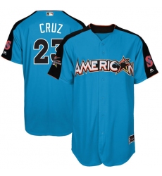 Men's Majestic Seattle Mariners #23 Nelson Cruz Authentic Blue American League 2017 MLB All-Star MLB Jersey