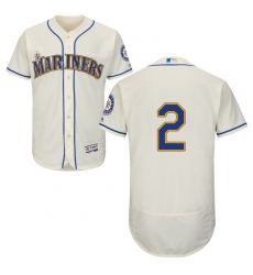 Men's Majestic Seattle Mariners #2 Jean Segura Cream Flexbase Authentic Collection MLB Jersey