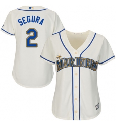 Women's Majestic Seattle Mariners #2 Jean Segura Replica Cream Alternate Cool Base MLB Jersey