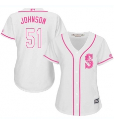 Women's Majestic Seattle Mariners #51 Randy Johnson Authentic White Fashion Cool Base MLB Jersey