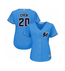 Women's Miami Marlins #20 Wei-Yin Chen Replica Blue Alternate 1 Cool Base Baseball Jersey