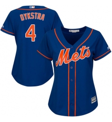 Women's Majestic New York Mets #4 Lenny Dykstra Replica Royal Blue Alternate Home Cool Base MLB Jersey