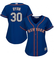 Women's Majestic New York Mets #30 Nolan Ryan Replica Royal Blue Alternate Road Cool Base MLB Jersey