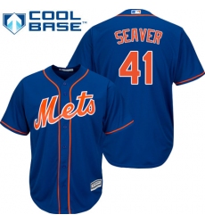 Youth Majestic New York Mets #41 Tom Seaver Replica Royal Blue Alternate Home Cool Base MLB Jersey