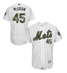 Men's Majestic New York Mets #45 Tug McGraw Authentic White 2016 Memorial Day Fashion Flex Base MLB Jersey