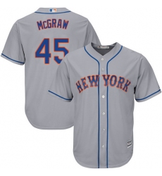 Youth Majestic New York Mets #45 Tug McGraw Replica Grey Road Cool Base MLB Jersey