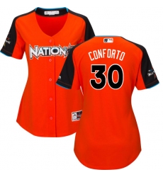 Women's Majestic New York Mets #30 Michael Conforto Replica Orange National League 2017 MLB All-Star MLB Jersey