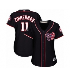 Women's Washington Nationals #11 Ryan Zimmerman Authentic Navy Blue Alternate 2 Cool Base 2019 World Series Bound Baseball Jersey