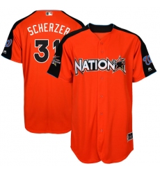 Men's Majestic Washington Nationals #31 Max Scherzer Authentic Orange National League 2017 MLB All-Star MLB Jersey