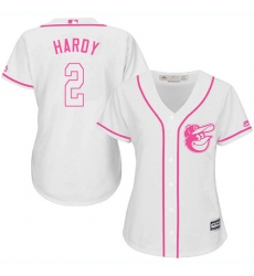 Women's Majestic Baltimore Orioles #2 J.J. Hardy Replica White Fashion Cool Base MLB Jersey