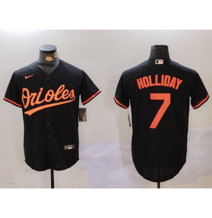 Men's Baltimore Orioles #7 Jackson Holliday Black Cool Base Jersey