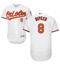 Men's Majestic Baltimore Orioles #8 Cal Ripken White Home Flex Base Authentic Collection MLB Jersey