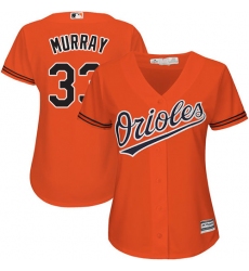 Women's Majestic Baltimore Orioles #33 Eddie Murray Replica Orange Alternate Cool Base MLB Jersey