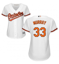 Women's Majestic Baltimore Orioles #33 Eddie Murray Replica White Home Cool Base MLB Jersey