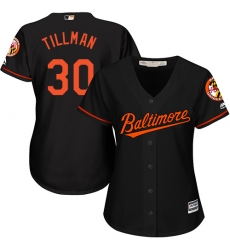 Women's Majestic Baltimore Orioles #30 Chris Tillman Replica Black Alternate Cool Base MLB Jersey
