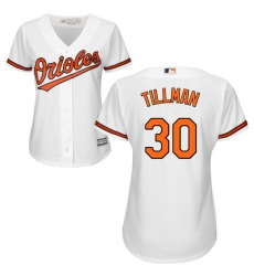 Women's Majestic Baltimore Orioles #30 Chris Tillman Replica White Home Cool Base MLB Jersey
