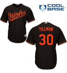 Youth Majestic Baltimore Orioles #30 Chris Tillman Replica Black Alternate Cool Base MLB Jersey