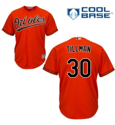 Youth Majestic Baltimore Orioles #30 Chris Tillman Replica Orange Alternate Cool Base MLB Jersey