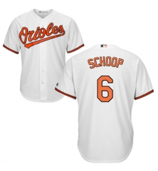 Youth Majestic Baltimore Orioles #6 Jonathan Schoop Replica White Home Cool Base MLB Jersey