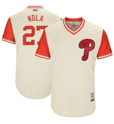 Men's Majestic Philadelphia Phillies #27 Aaron Nola 