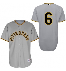 Men's Majestic Pittsburgh Pirates #6 Starling Marte Authentic Grey 1953 Turn Back The Clock MLB Jersey