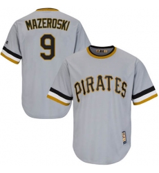 Men's Majestic Pittsburgh Pirates #9 Bill Mazeroski Authentic Grey Cooperstown Throwback MLB Jersey