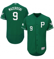 Men's Majestic Pittsburgh Pirates #9 Bill Mazeroski Green Celtic Flexbase Authentic Collection MLB Jersey