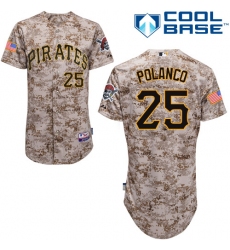 Men's Majestic Pittsburgh Pirates #25 Gregory Polanco Authentic Camo Alternate Cool Base MLB Jersey