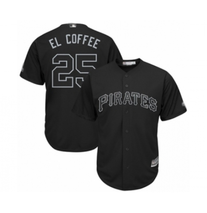 Men's Pittsburgh Pirates #25 Gregory Polanco  El Coffee  Authentic Black 2019 Players Weekend Baseball Jersey