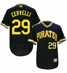 Men's Majestic Pittsburgh Pirates #29 Francisco Cervelli Black Flexbase Authentic Collection Cooperstown MLB Jersey