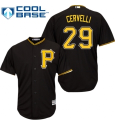 Youth Majestic Pittsburgh Pirates #29 Francisco Cervelli Authentic Black Alternate Cool Base MLB Jersey
