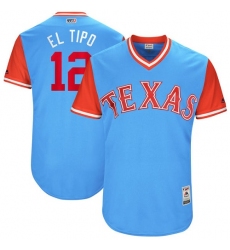 Men's Majestic Texas Rangers #12 Rougned Odor 