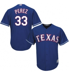 Youth Majestic Texas Rangers #33 Martin Perez Authentic Royal Blue Alternate 2 Cool Base MLB Jersey