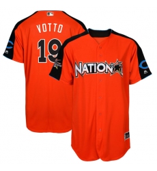 Men's Majestic Cincinnati Reds #19 Joey Votto Authentic Orange National League 2017 MLB All-Star MLB Jersey