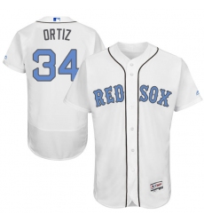 Men's Majestic Boston Red Sox #34 David Ortiz Authentic White 2016 Father's Day Fashion Flex Base MLB Jersey
