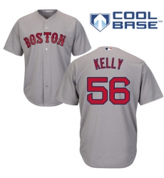 Youth Majestic Boston Red Sox #56 Joe Kelly Replica Grey Road Cool Base MLB Jersey