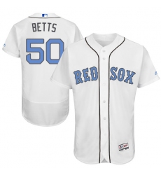 Men's Majestic Boston Red Sox #50 Mookie Betts Authentic White 2016 Father's Day Fashion Flex Base MLB Jersey
